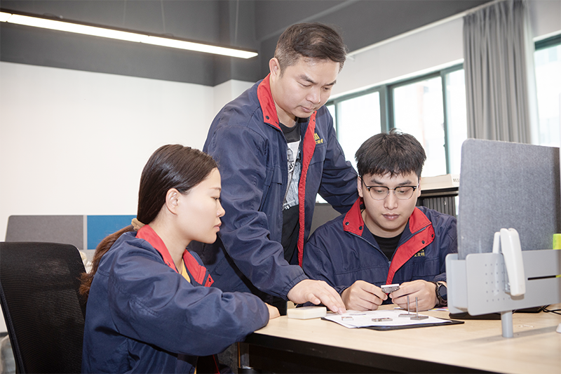 DELIXI R&D team collaborating on advanced precision mold design in state-of-the-art engineering lab