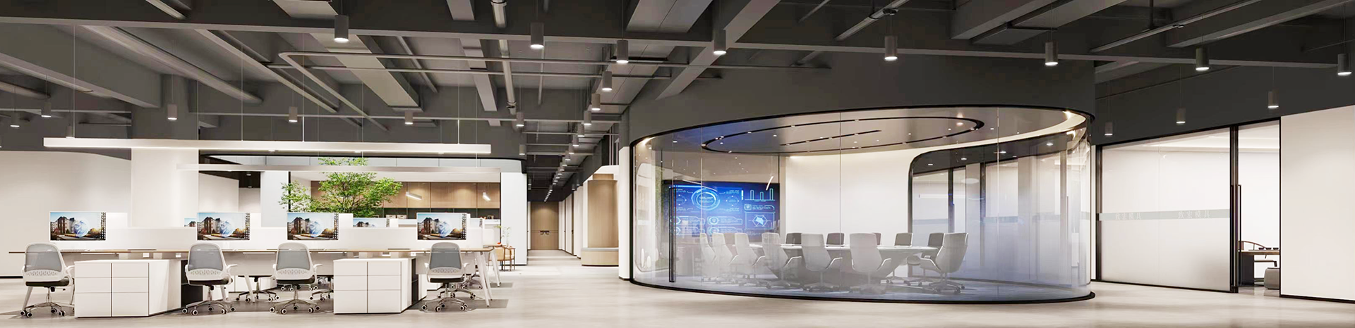 DELIXI\'s modern office environment showcasing high-tech workstations for precision engineering and design